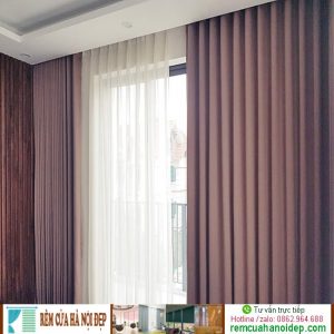 rèm vải màu nâu tím