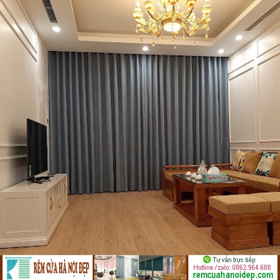 rèm vải màu ghi xám