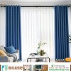 rèm vải màu xanh đập cho phòng khách