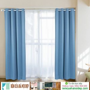 rèm vải màu xanh da trời