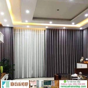 rèm vải màu xám
