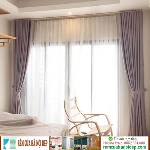 rèm vải màu ghi sáng