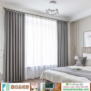 rèm vải màu ghi xám