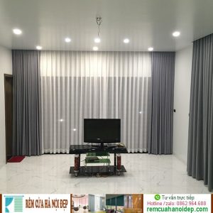 rèm vải màu ghi xám